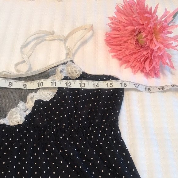 Vintage California Dynasty Polka Dot Lace Nightie Size Med - Picture 6 of 10